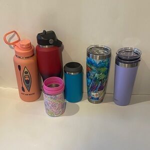 Colorful Assorted Water Bottles and Tumblers